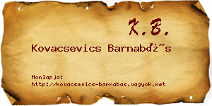 Kovacsevics Barnabás névjegykártya